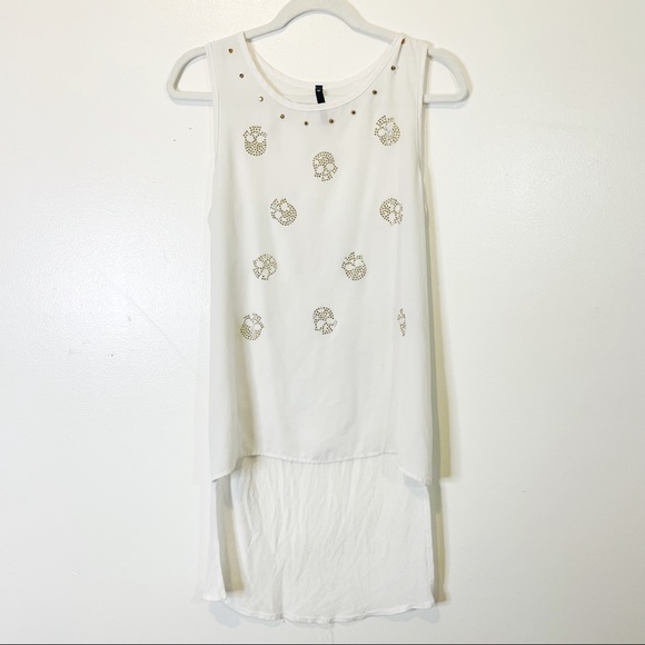 Love Culture Tops - ☀️ Love Culture | high low tank top studded skull and studs
